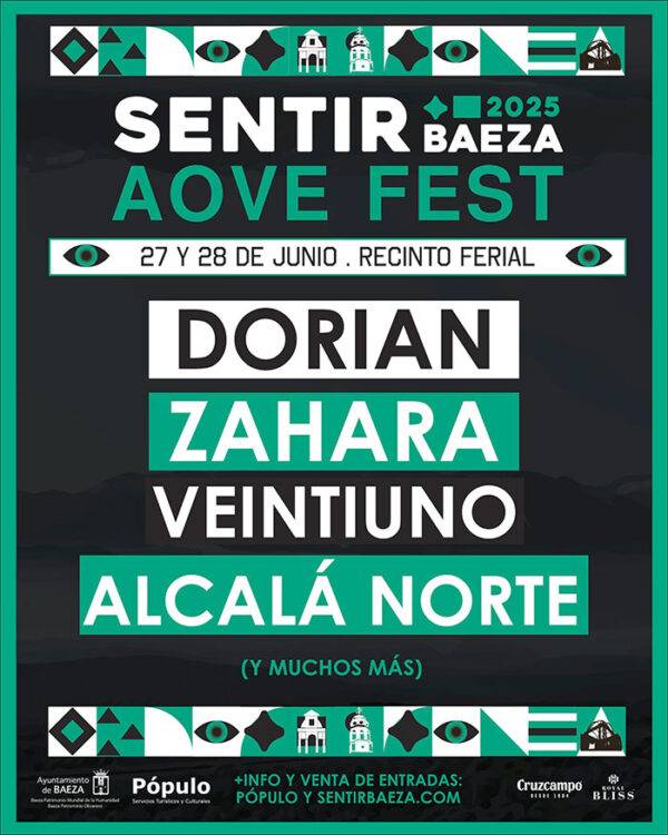 Dorian, Zahara, Veintiuno y Alcalá Norte primeras confirmaciones de la tercera edición del Sentir Baeza AOVE Fest 2025